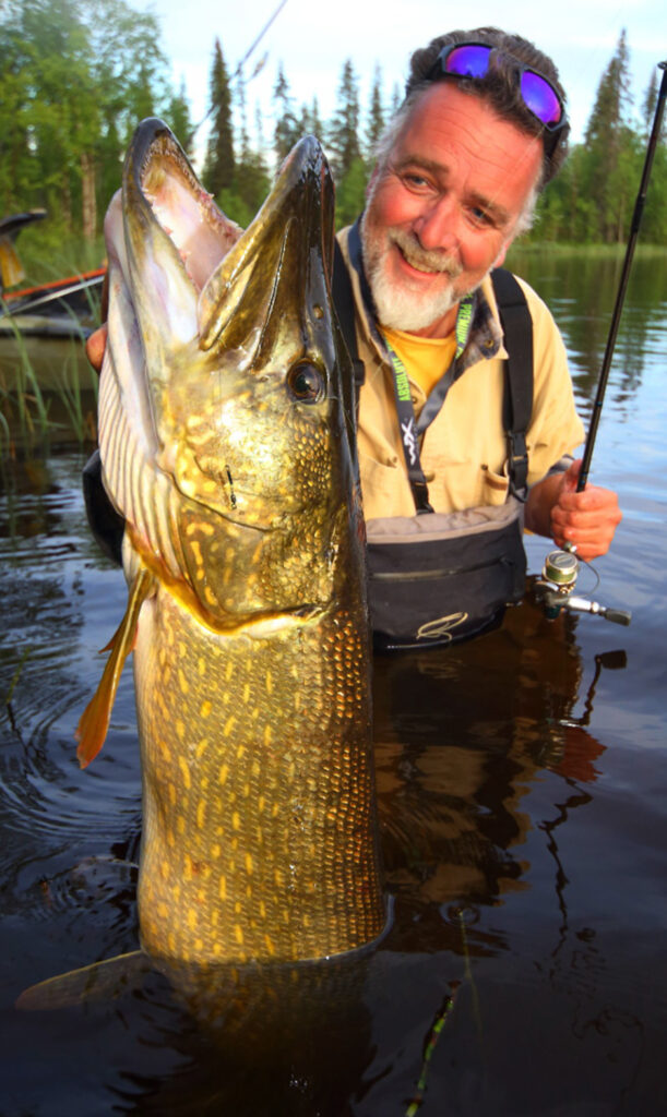 Olivier Portrat with pike from Lapland