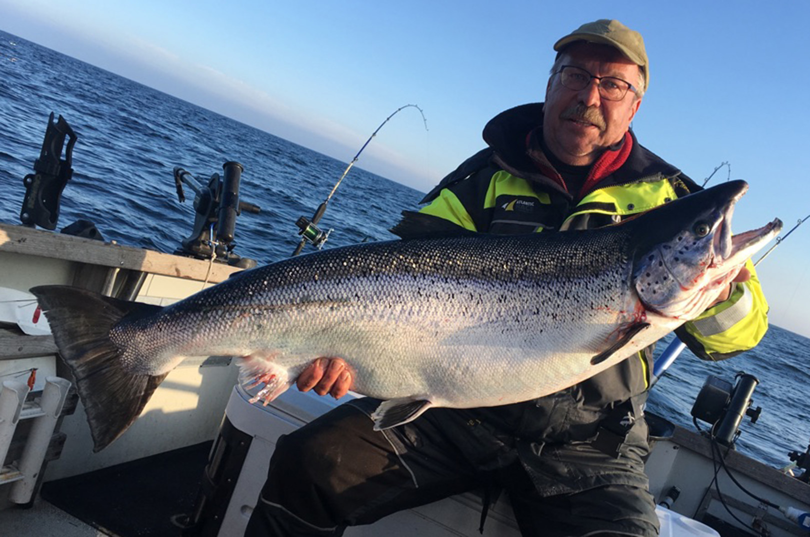 Fantastisk 19,5 kilos trollinglaks fra Hanöbugten