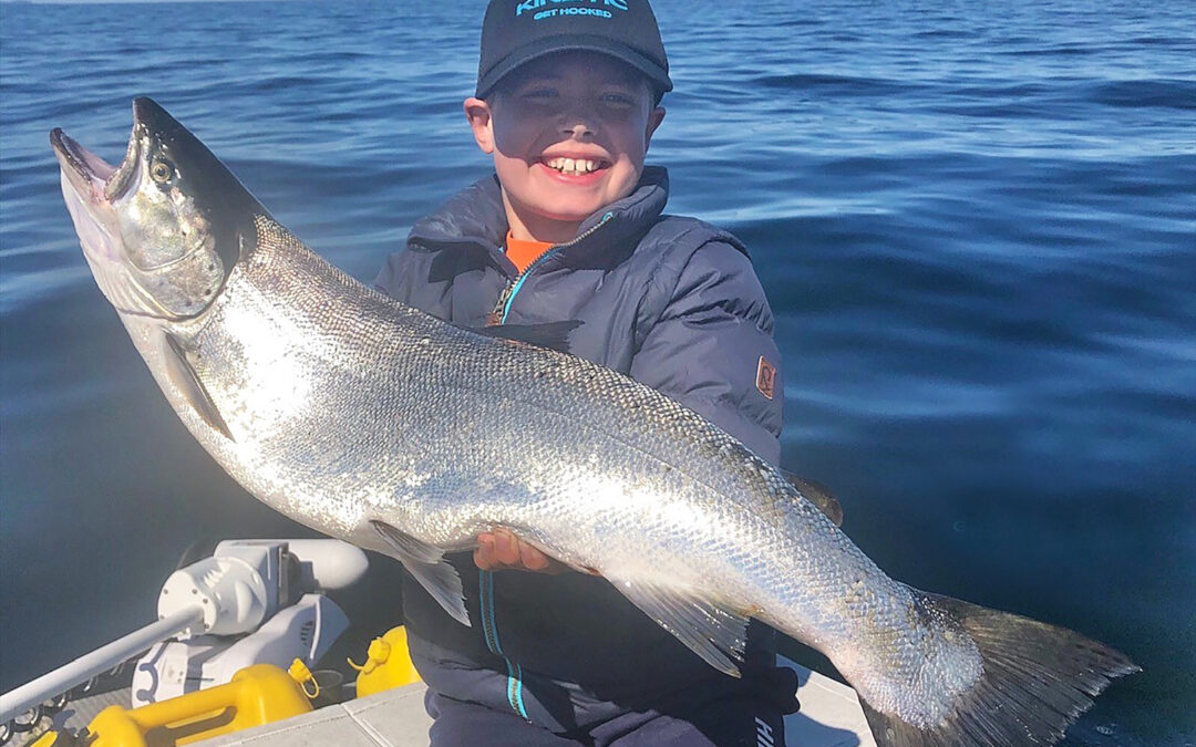 Jonathan Holm NIelsen me3d sin flotte 6,2 kilos havørred taget på trolling.