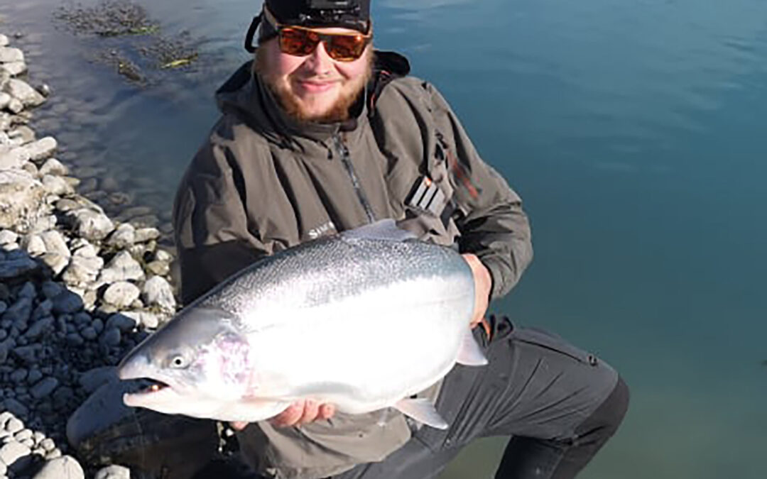 Mads Nørgaard Kristensen med sin flotte 11 kilo+ regnbue fra New Zealand