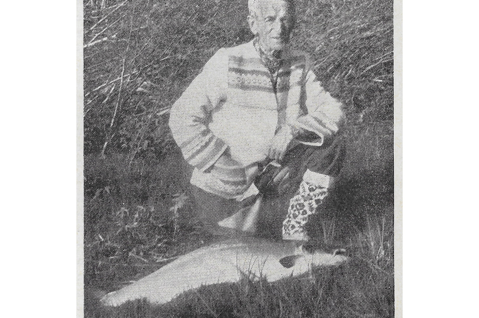 Et af de sidste billeder af Ludvig Svendsen. Taget i sommeren 1958, hvor han var på laksefiskeri i Namsen. (Fra Sportsfiskeren 1959)