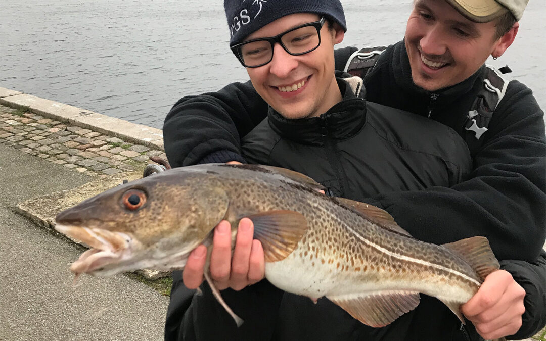 Ludvig Jakob Trier med sin fine torsk fra Københavns Havn