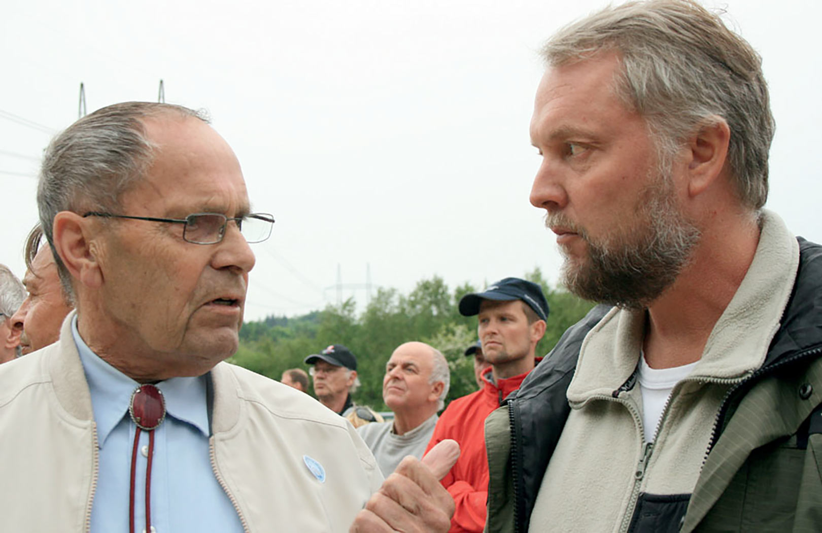Verner Gorridsen og Steen Ulnits under en tidligere demonstration mod og ved Tangeværket i 2007. Såvel DN som DSF var for en fri Gudenå.