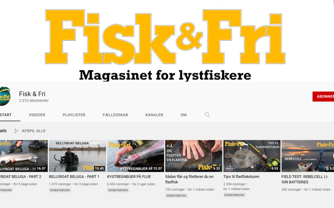 Det er gratis at abonnere på Fisk & Fris Youtube kanal