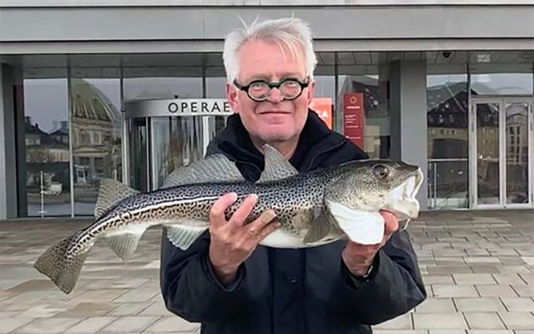 Jacob Bøgild med en fin torsk fra Københavns Havn