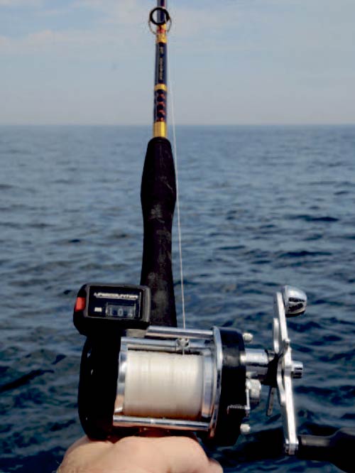 Et hjul med linetæller er alfa og omega, så man let kan holde den rette fiskedybde til de pelagiske sej.