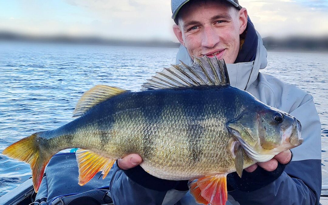 Jens Fisker med sin flotte 49 cm aborre.