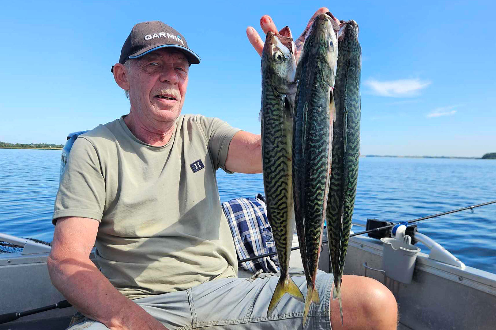 Henrik Dankert med et par flotte makreller fra Roskilde Fjord.