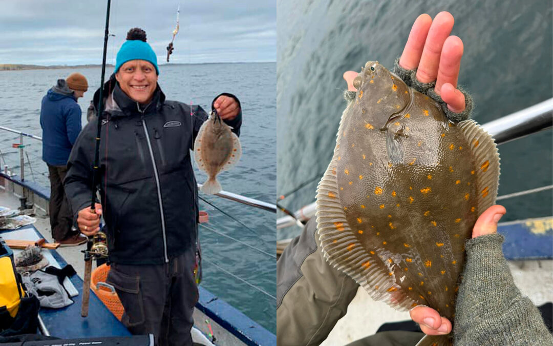 På Kolding Sportsfiskerforenings tur til Langelandsbæltet blev der fanget godt med fladfisk - især rødspætter