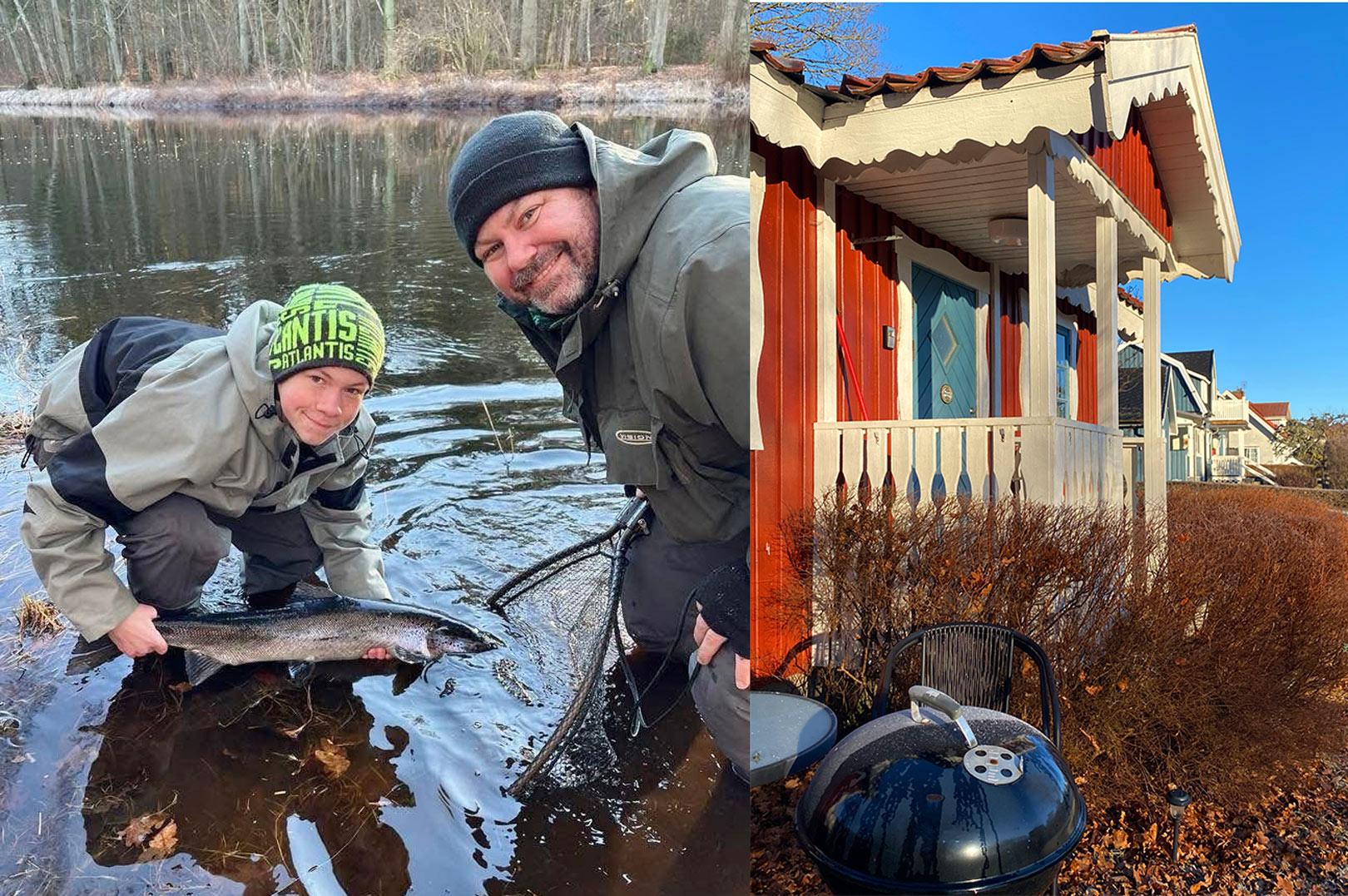 Laksepremiere 2025 ved Mørrum. Allerede kl. 09.01 - et minut efter kanonskuddet, kunne en af juniorerne Simon Christiansen fra Holbæk begynde fighten af en af åens udlegede fisk.