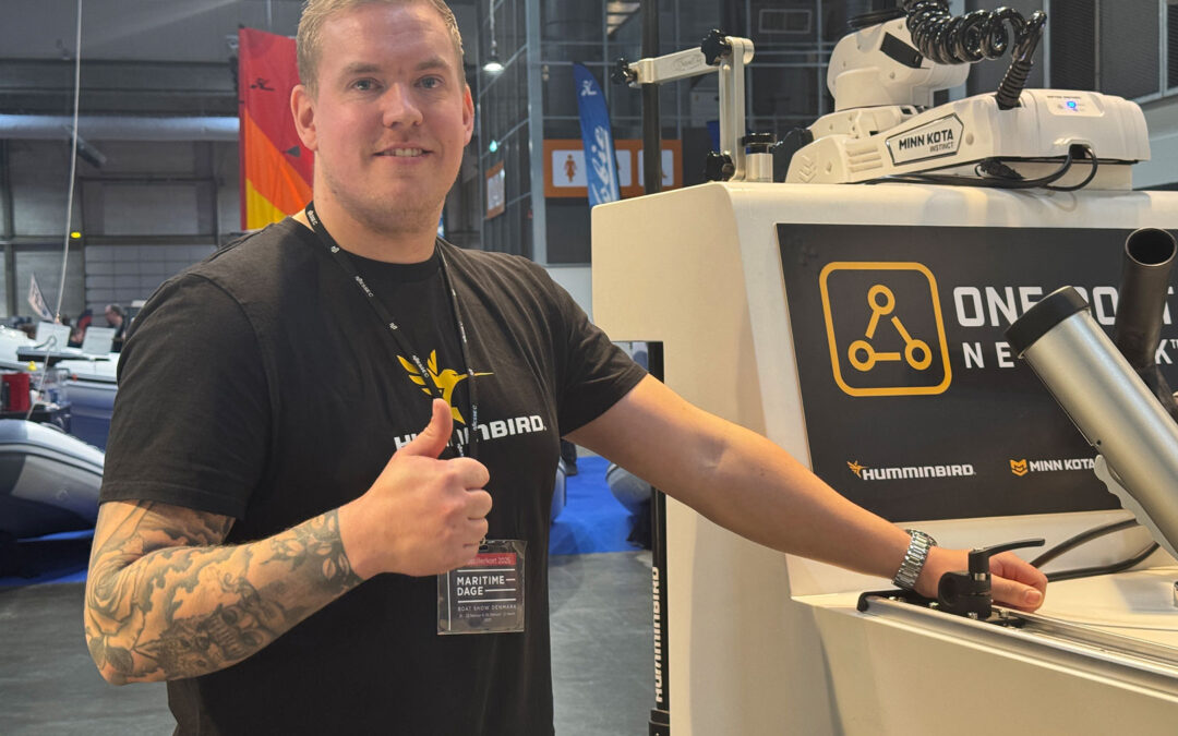 På Comstedts stand kan du snakke fiskeri og marineelektronik med Humminbird & Minn Kotsas fiskeprostaffer Lasse Nielsen: