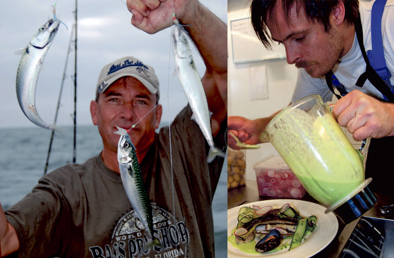 Stegt makrel med agurke-muslingecreme og kartofler