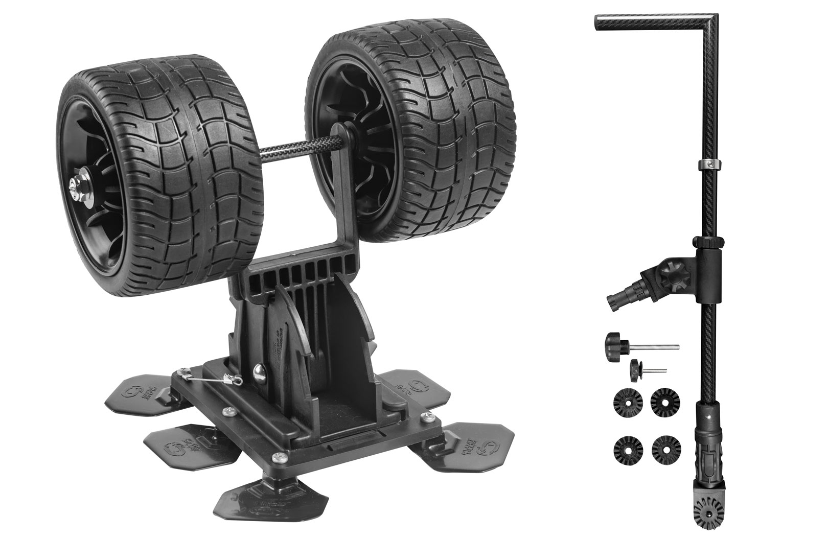 Float Plus Premium Wheel Set og Float Plus Carbon Transducerpole.