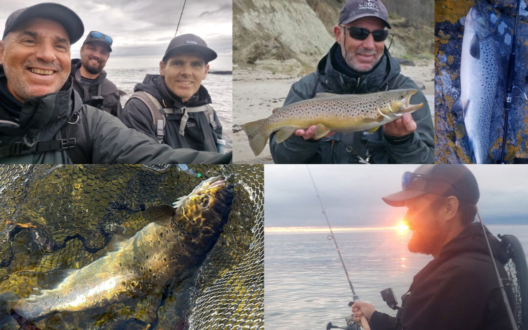 Thierry Du Brail og hans venner har været på Bornholm for at fiske efter havørred.