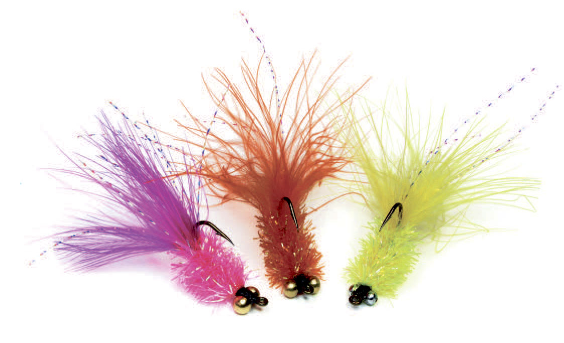 Cactus-chenille fluerne med kuglekædeøjne forsynes med et lilleknæk og et par tunge kuglekædeøjne, der gør, at krogspidsen altid peger opefter under indtagningen. På den måde kan man fiske fluen helt henover bunden uden bundhug.