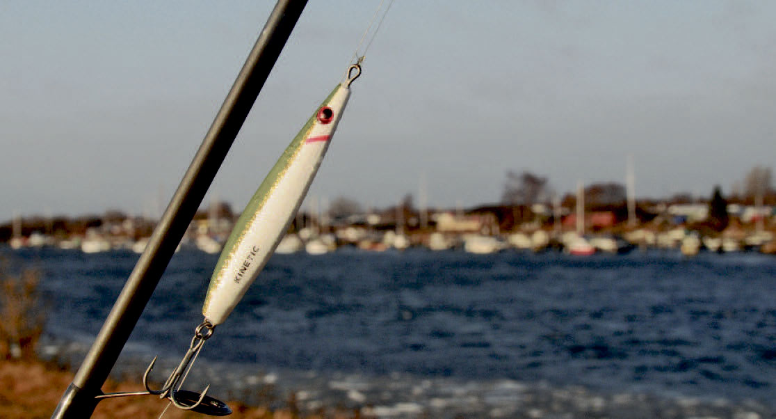 Forfatterens favorit tilspinnefiskeriet her er en Salty kystwobler, her i farven Green/Pearl.