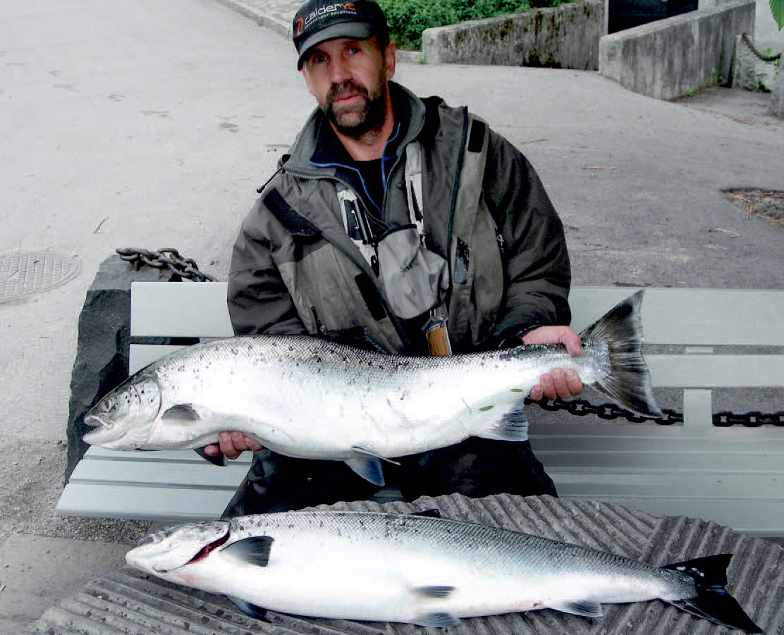 En flot junidoublet for Gunnar Nilsson med lakspå 10,4 og 6 kilo fra Pool 1.