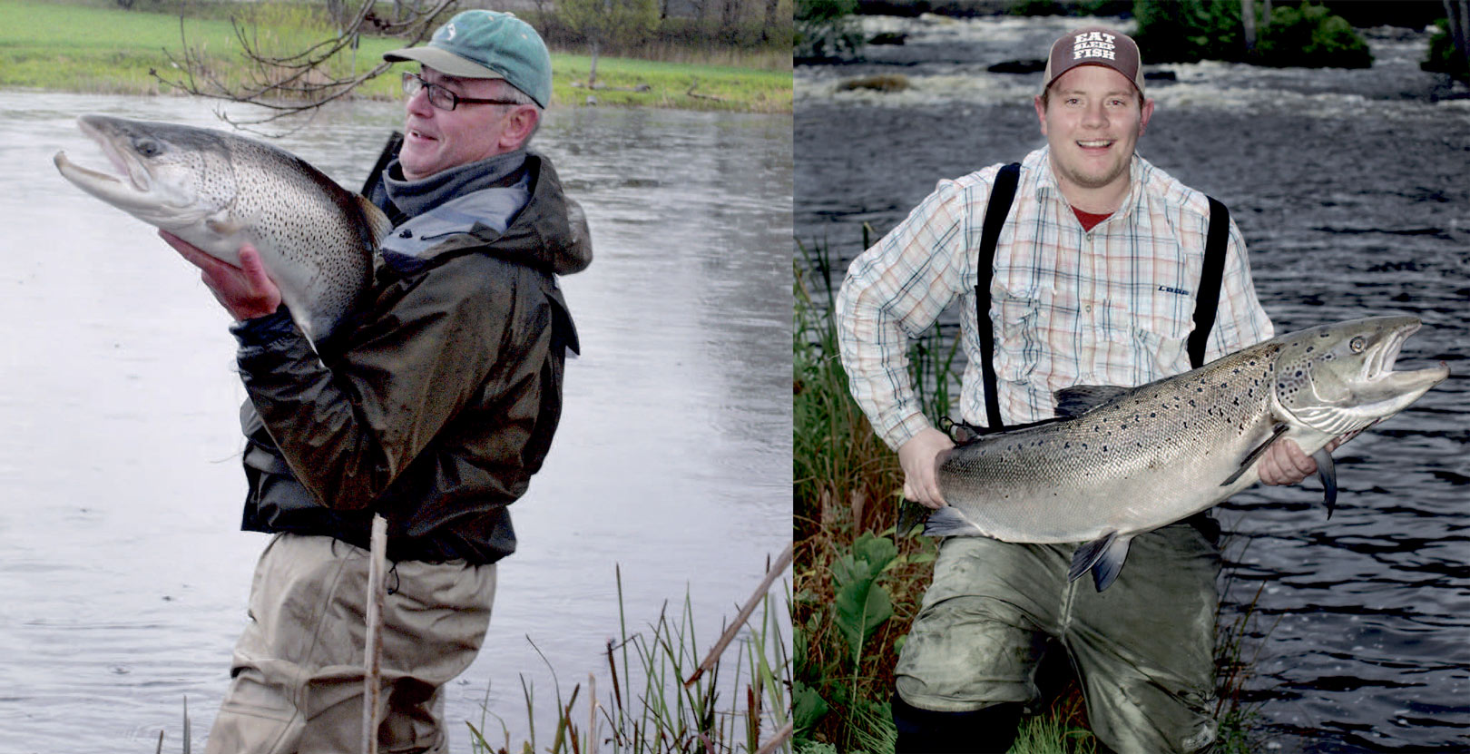 1) Fisk & Fri’s Pelle Klippinge meden 90 centimeters havørred taget maj 2010 fra Pool 7.. 2) Kasper Røjsmose havde en fantastisk fiskedebut i Mörrumsåen. Foruden tre laks, fangede han denne flotte hybrid mellem havørred og laks på 16,5 kilo og 115 cm. Det er den største hybrid, der er fanget i åen siden 1980!