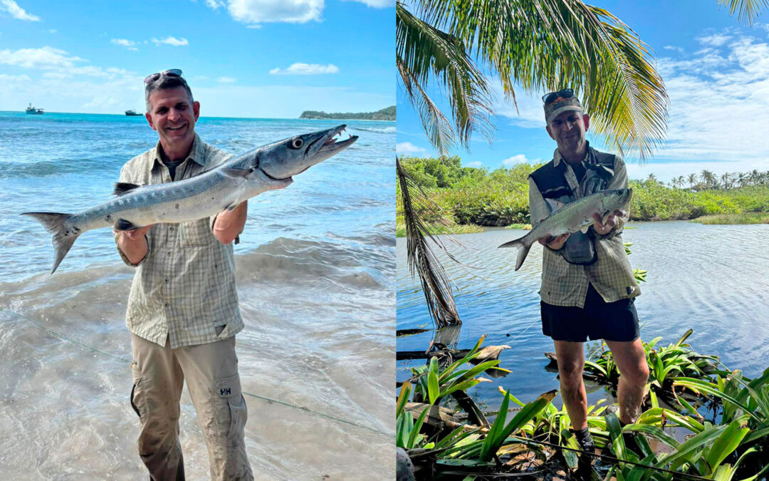 Henning Trier med barracuda og babytarpon fra Caribien