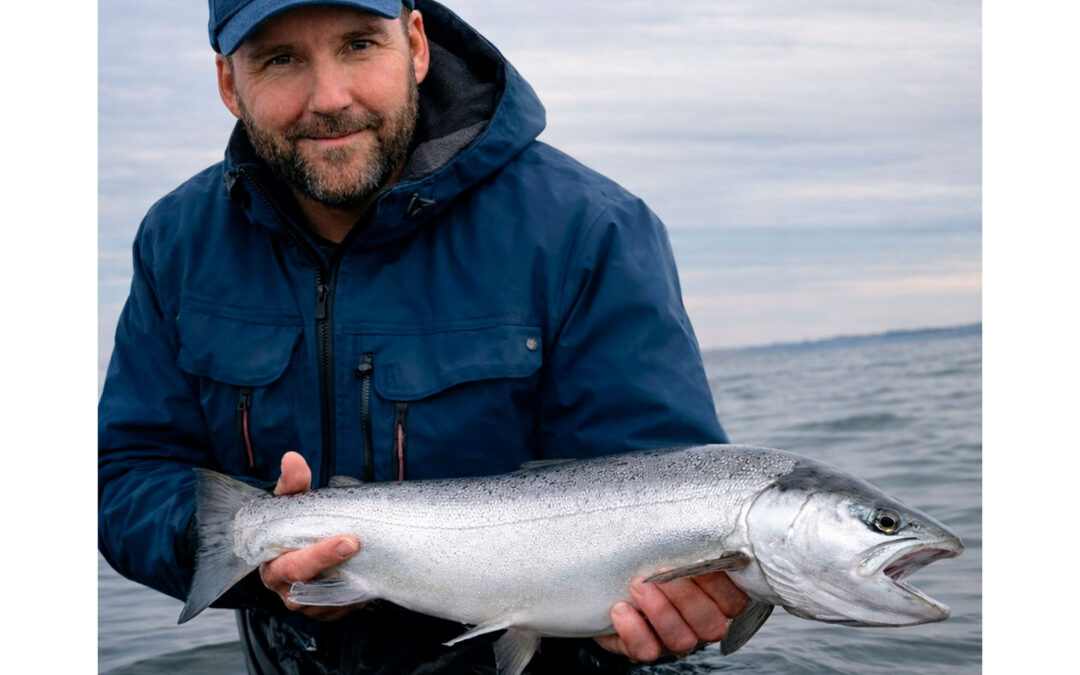 Kim Christoffersen med sin super flotte havørred.