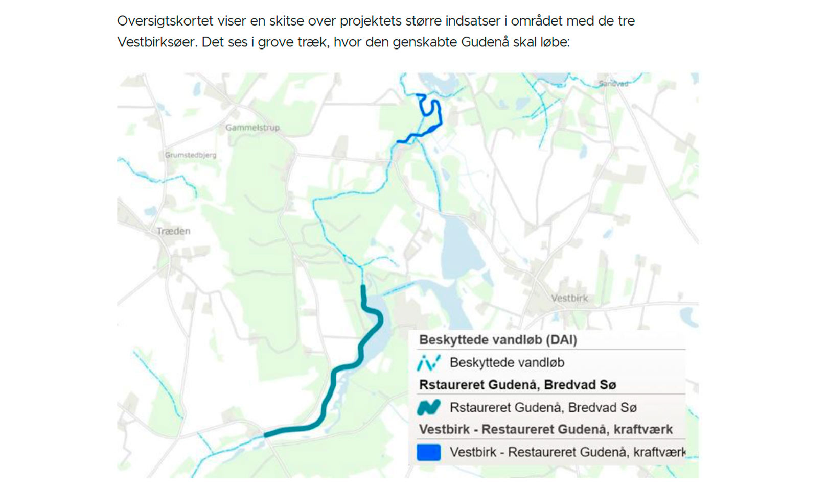 Kort over projektet ved Vestbirk