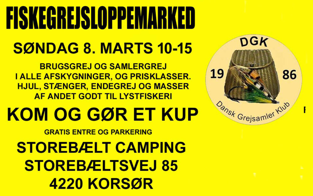 Dansk Grejsamlerklub afholder fiskegrejsloppemarked i Korsør.