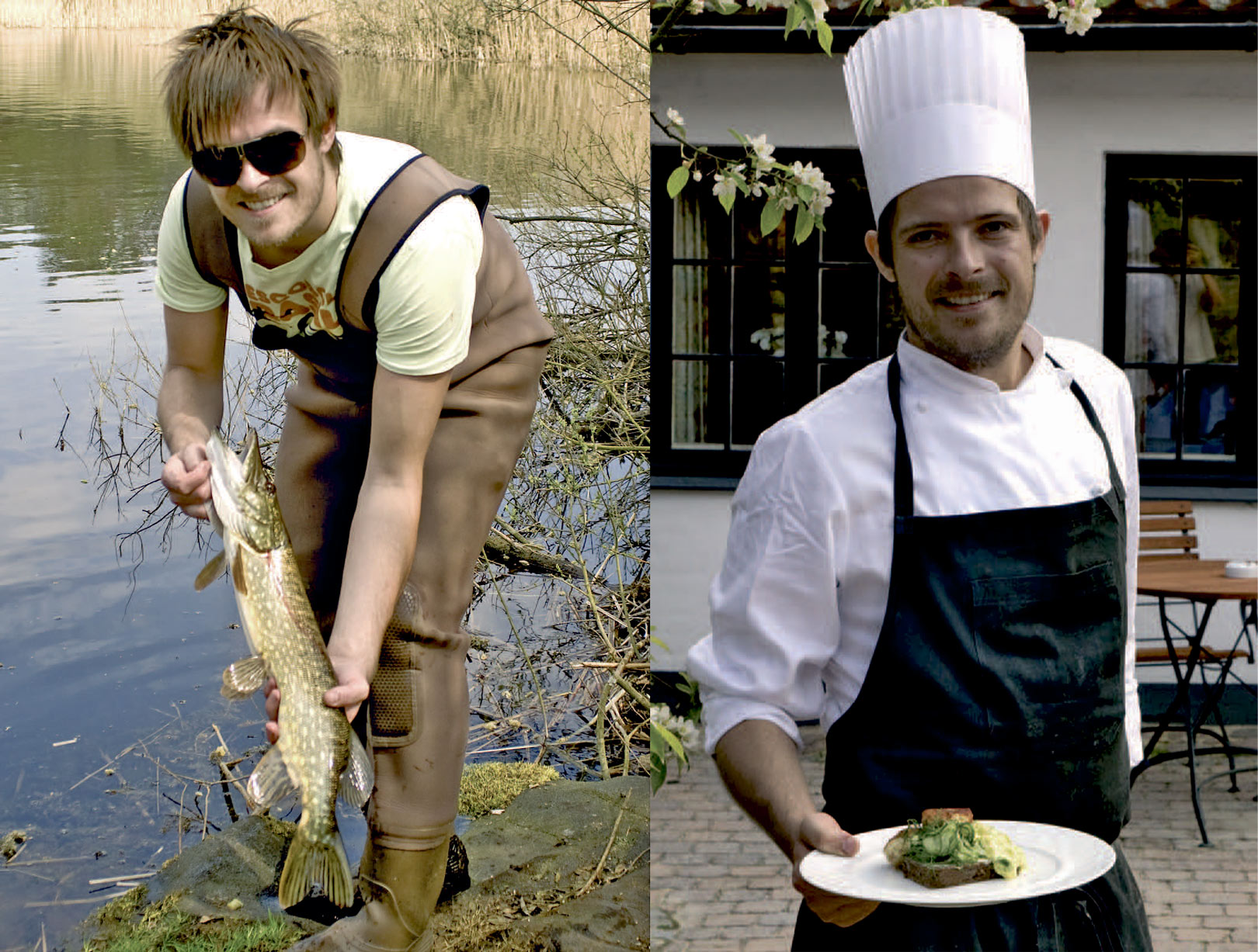 1) Gedder lige over målet er debedste til geddefrikadeller fortæller Jesper Hansen. 2) Voila, så er der serveret. En tyk skive god rugbrød og en kølig pilsner fuldbyrder mesterværket.