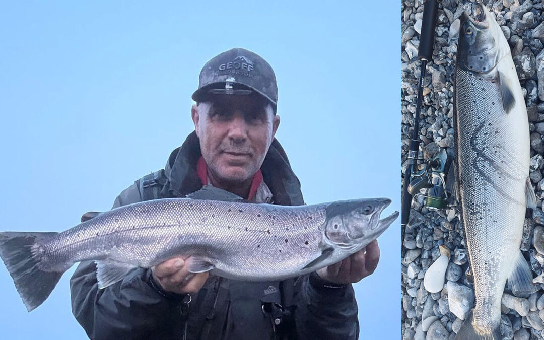 Thierry med sin flotte havørred fra Skåne.