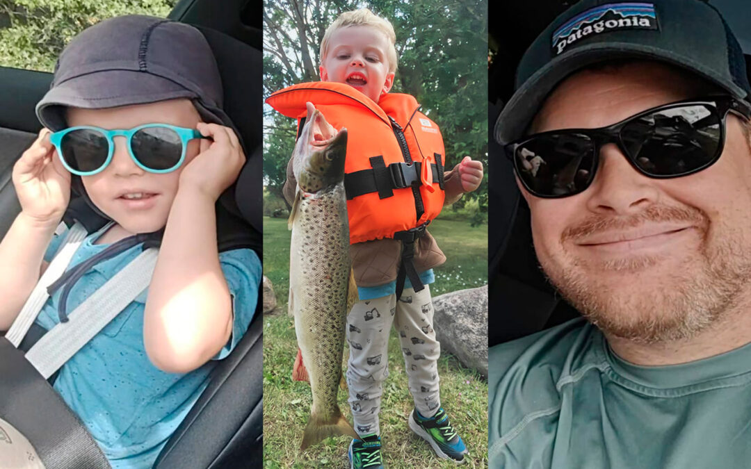 Axel og Onkel Ali med deres flotte havørred fanget på spinner.