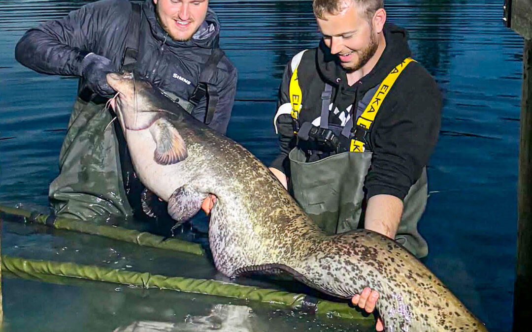 Daniel og Kasper med deres flotte malle fra Roskilde Fiskeland.